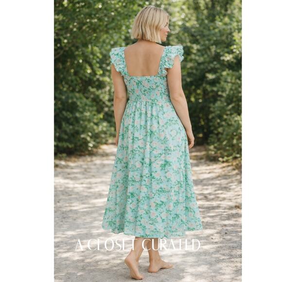 Hill House Daphne Cotton Midi Dress 2XL Green NEW - Picture 2 of 9